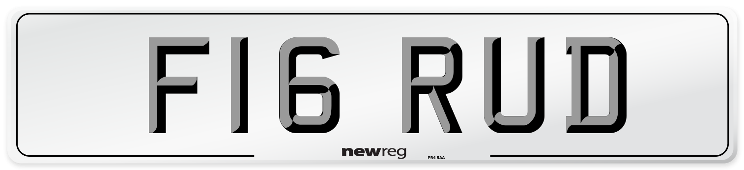 F16 RUD Number Plate from New Reg